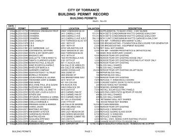 City Of Torrance Building Permits City Of Torrance Building Permits