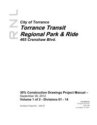 30% Construction Drawings Project Manual ... - City of Torrance