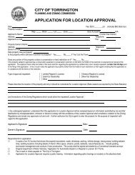 APPLICATION FOR LOCATION APPROVAL - City of Torrington, CT