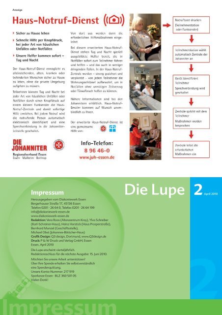 Die Lupe 2/2010 - Hauszeitschrift des ... - Diakoniewerk Essen