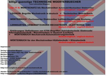 Mechatroniker Allrounder unter den Ingenieuren Lernkarten-software Technisches Englisch Woerterbuch kfz Lexikon Mechatronik Kaeltetechnik