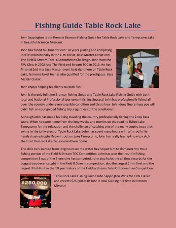 Fishing Guide Table Rock Lake