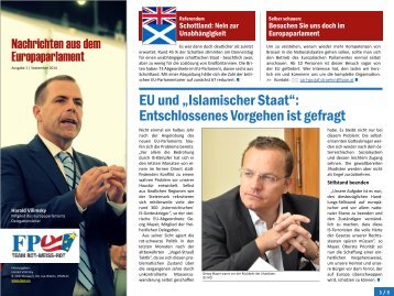 Nachrichten aus dem Europaparlament - Ausgabe 1 - September 2014