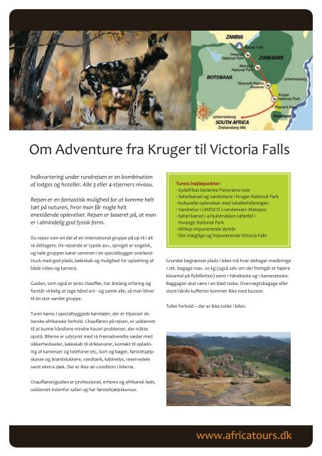 Fra Krüger til Victoria Falls Adventure