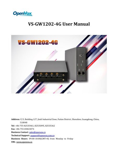 OpenVox VoxStack VS-GW1202-4G User Manual