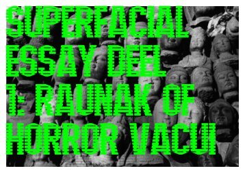 Gerard Hadders: SUPERFACIAL ESSAY DEEL 1: RAUNAK OF HORROR VACUI. 2001