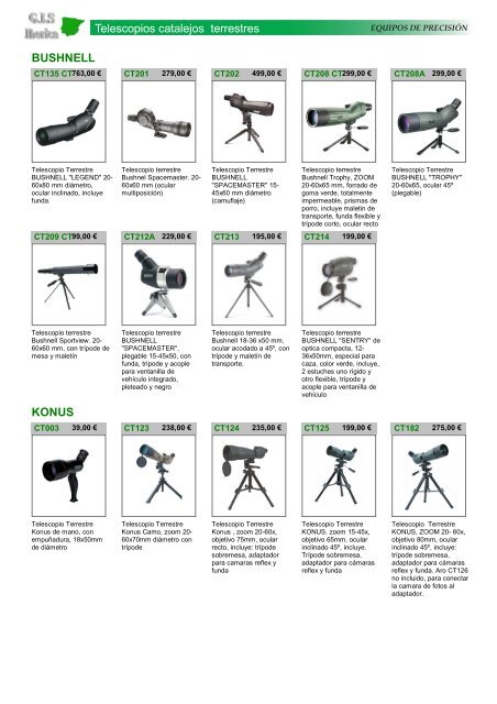 Telescopios catalejos terrestres BUSHNELL KONUS