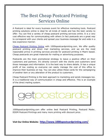 The Best Cheap Postcard Printing Services Online