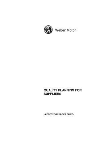 QUALITY PLANNING FOR SUPPLIERS