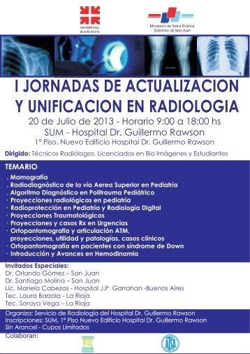 I JORNADAS DE ACTUALIZACION Y UNIFICACION EN RADIOLOGIA