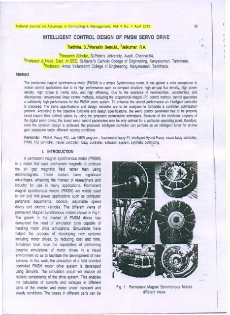 INTELLIGENT CONTROL DESIGN OF PMSM SERVO DRIVE