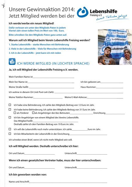 2014 Oktober / Lebenshilfe Freising / Tausendfüßler-Magazin