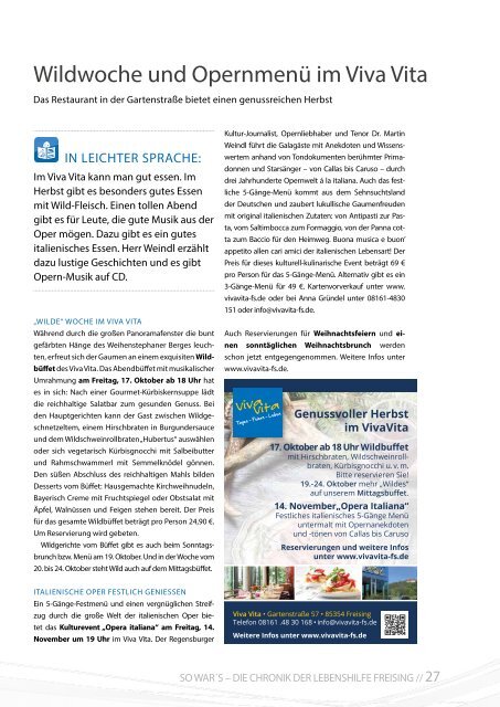 2014 Oktober / Lebenshilfe Freising / Tausendfüßler-Magazin