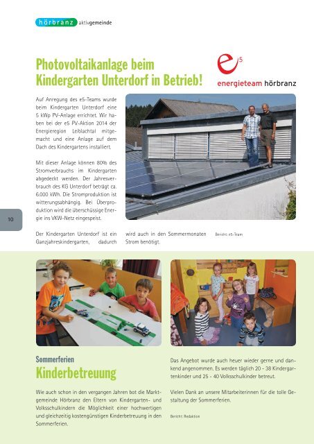 Hörbranz aktiv - September 2014 - Energieregion Leiblachtal