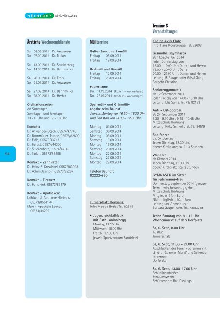 Hörbranz aktiv - September 2014 - Energieregion Leiblachtal