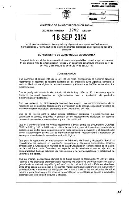 DECRETO 1782 DEL 18 DE SEPTIEMBRE DE 2014