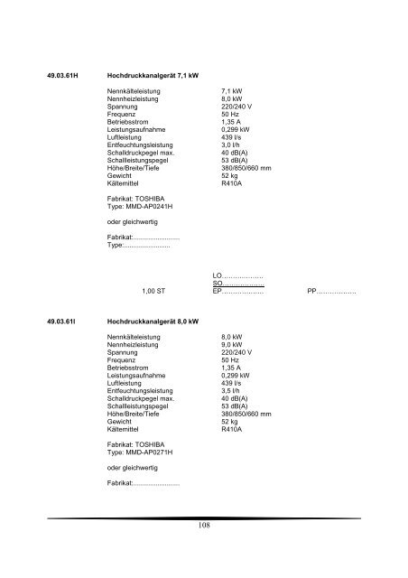 Ausschreibungstexte Gesamt 2009