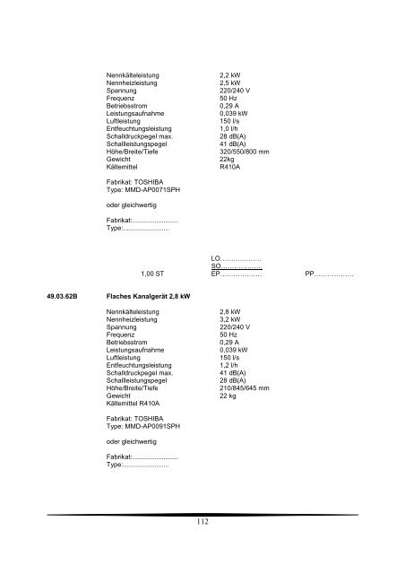 Ausschreibungstexte Gesamt 2009