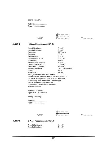 Ausschreibungstexte Gesamt 2009