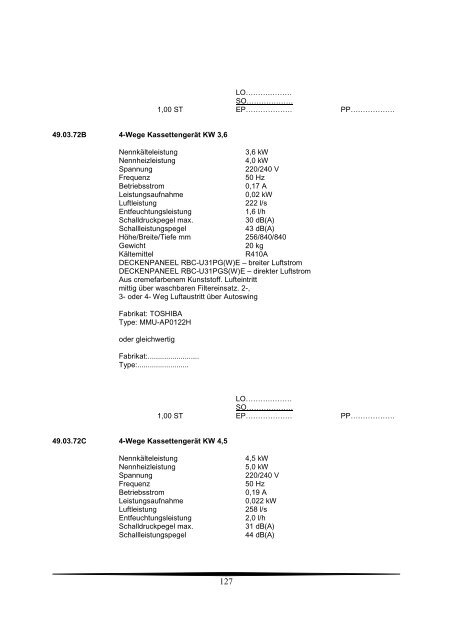 Ausschreibungstexte Gesamt 2009