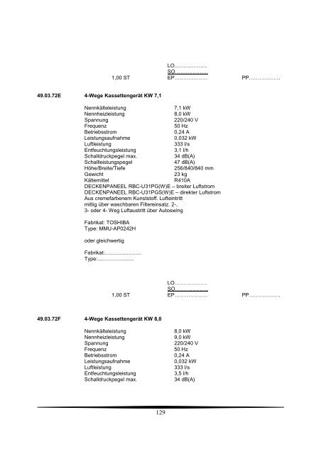 Ausschreibungstexte Gesamt 2009