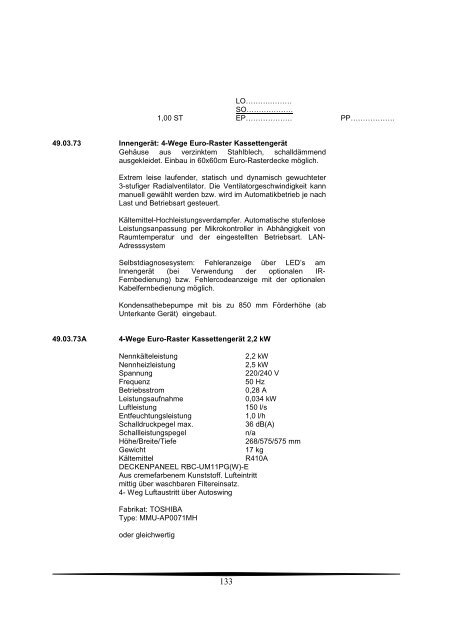 Ausschreibungstexte Gesamt 2009