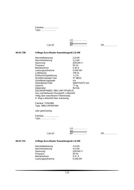 Ausschreibungstexte Gesamt 2009