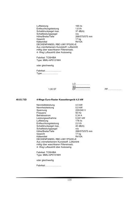 Ausschreibungstexte Gesamt 2009