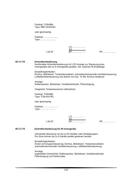 Ausschreibungstexte Gesamt 2009