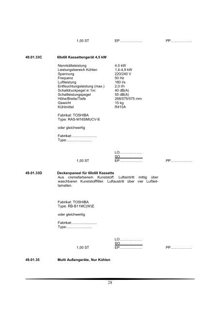 Ausschreibungstexte Gesamt 2009