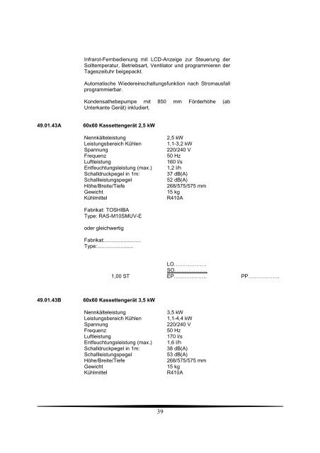 Ausschreibungstexte Gesamt 2009