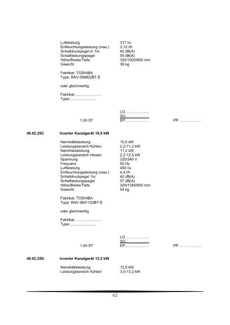 Ausschreibungstexte Gesamt 2009