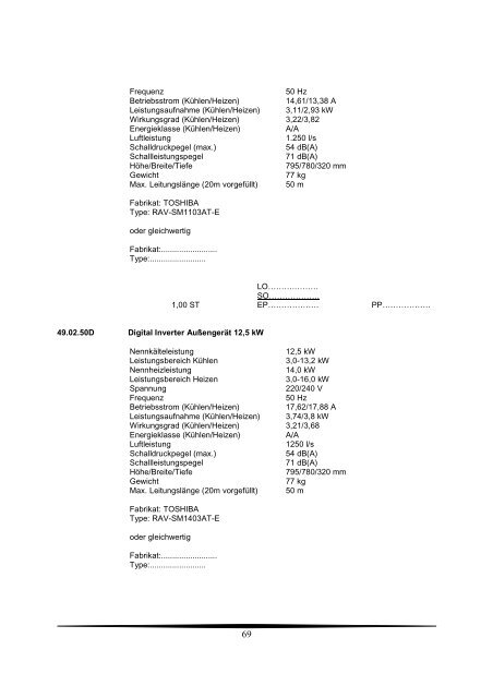 Ausschreibungstexte Gesamt 2009