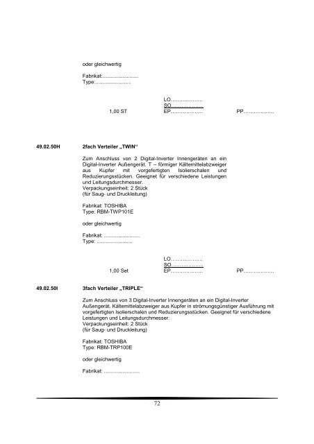 Ausschreibungstexte Gesamt 2009