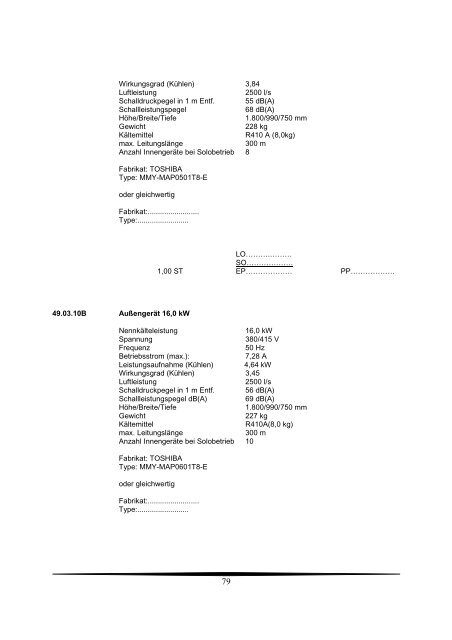 Ausschreibungstexte Gesamt 2009