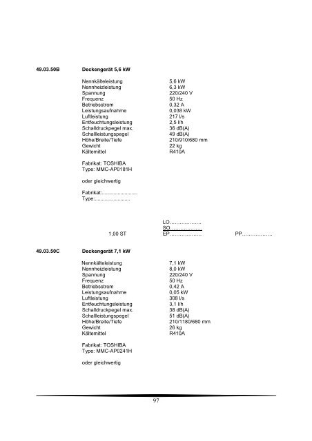 Ausschreibungstexte Gesamt 2009