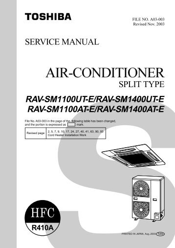 RAV-SM1100UT-E/RAV-SM1400UT-E RAV-SM1100AT-E/RAV ...