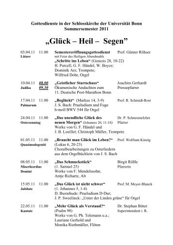 „Glück – Heil – Segen” - Evangelisch-Theologische Fakultät ...