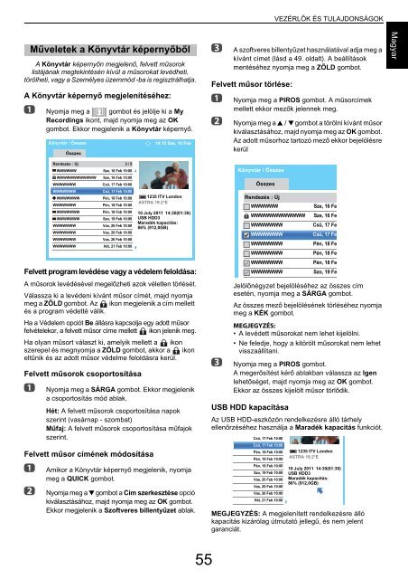 FELHASZNÁLÓI KÉZIKÖNYV - Toshiba-OM.net