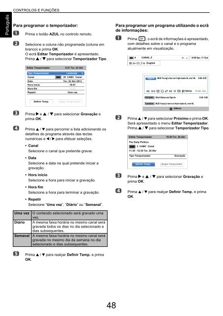 MANUAL DO UTILIZADOR - Toshiba-OM.net