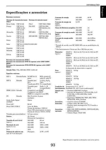 MANUAL DO UTILIZADOR - Toshiba-OM.net