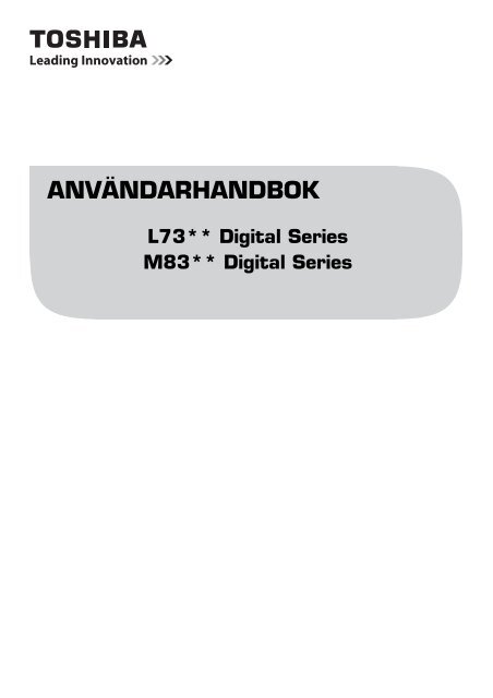 ANVÄNDARHANDBOK - Toshiba-OM.net