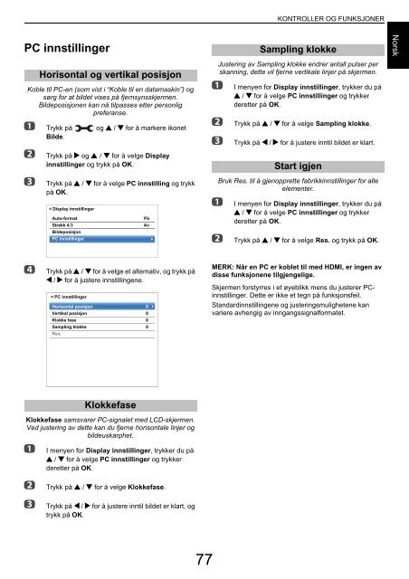 BRUKERVEILEDNING - Toshiba-OM.net