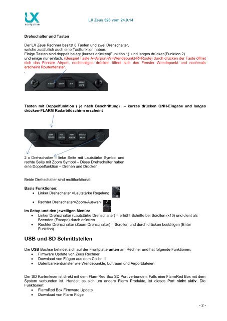 LX Zeus 528 Bedienungsanleitung