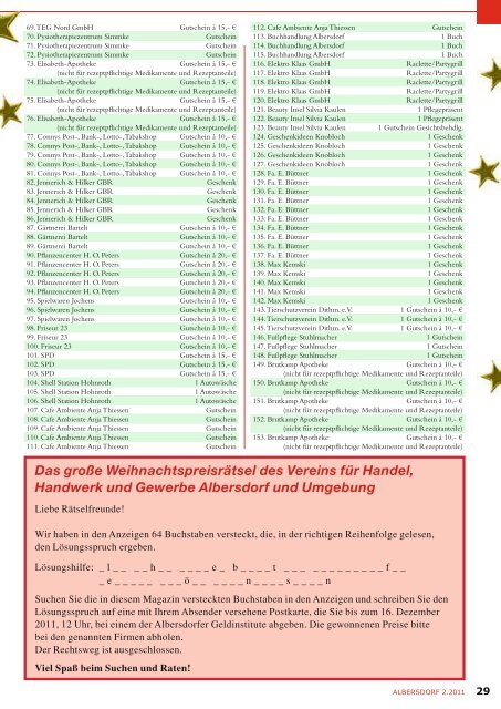 Ihr Weihnachtsbote 2011 - Gewerbeverein Albersdorf