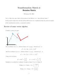 Transformation MatrixI I Rotation Matrix