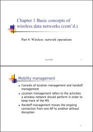 Chapter 1 Basic concepts of wireless data networks (cont'd.)