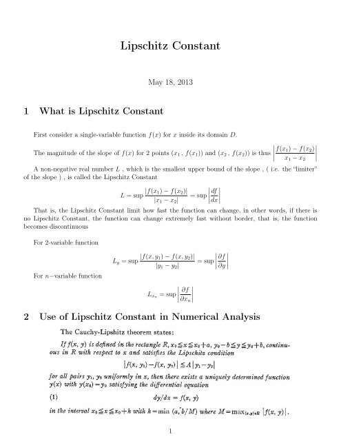 Lipschitz Constant