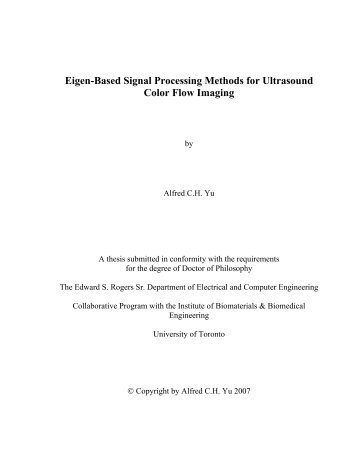 Eigen-Based Signal Processing Methods for Ultrasound Color Flow ...