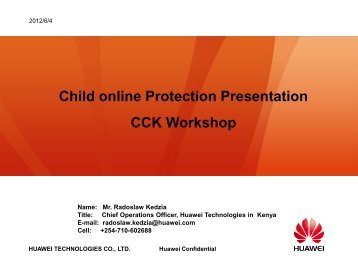 Presentation by Huawei Technologies Company Limited